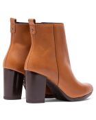 Bottines Tamara en cuir napa brun clair - Talon 7.5 cm