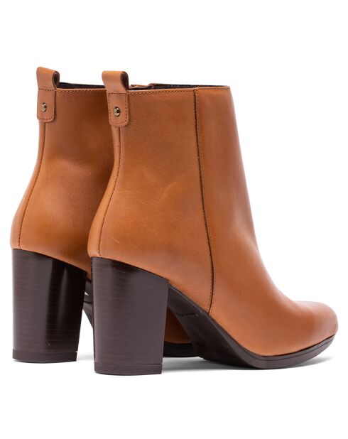 Bottines Tamara en cuir napa brun clair - Talon 7.5 cm