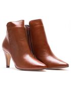 Bottines en Cuir Vera cognac - Talon 6 cm