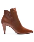 Bottines en Cuir Vera cognac - Talon 6 cm