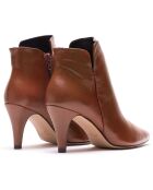 Bottines en Cuir Vera cognac - Talon 6 cm