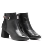 Bottines en Cuir et Velours de Cuir Shereza noires - Talon 5.5 cm