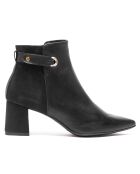 Bottines en Cuir et Velours de Cuir Shereza noires - Talon 5.5 cm