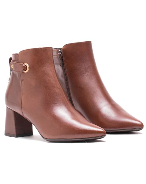 Bottines en Cuir Shereza marron - Talon 5.5 cm