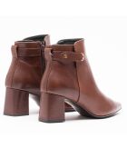 Bottines en Cuir Shereza marron - Talon 5.5 cm