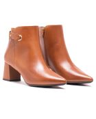 Bottines en Cuir Shereza cognac - Talon 5.5 cm