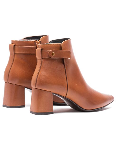 Bottines en Cuir Shereza cognac - Talon 5.5 cm