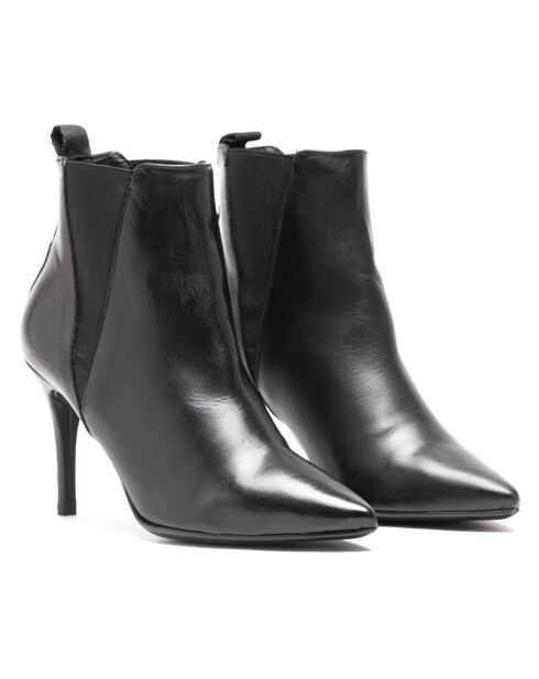 Chelsea Boots en Cuir Asun noires - Talon 7.5 cm