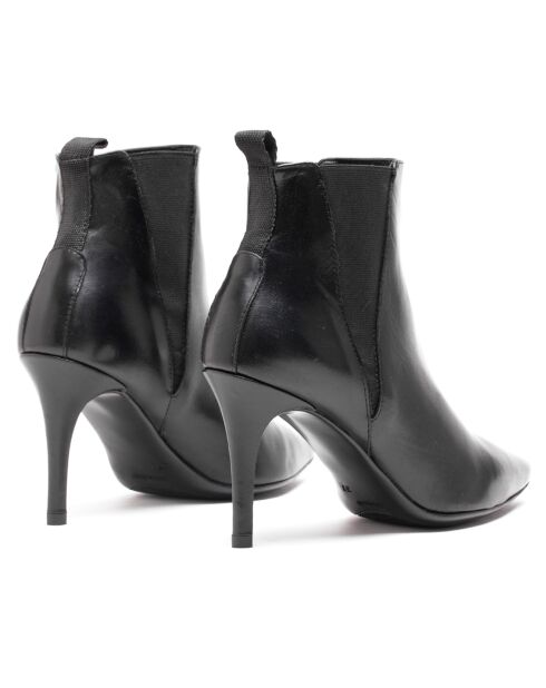 Chelsea Boots en Cuir Asun noires - Talon 7.5 cm