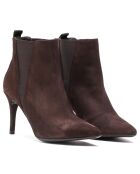 Chelsea Boots en Velours de Cuir Asun marron - Talon 7.5 cm
