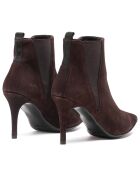 Chelsea Boots en Velours de Cuir Asun marron - Talon 7.5 cm