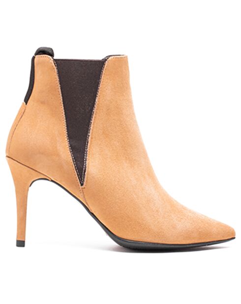 Chelsea Boots en Cuir Asun camel - Talon 7.5 cm