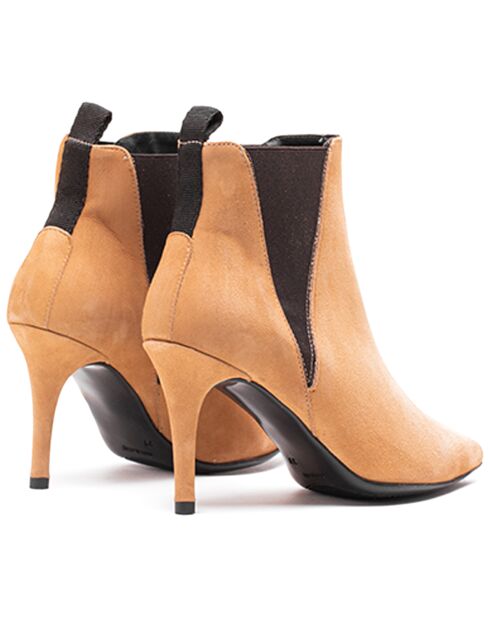Chelsea Boots en Cuir Asun camel - Talon 7.5 cm