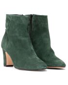 Bottines en Velours de Cuir Marilo vertes - Talon 7.5 cm
