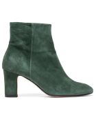 Bottines en Velours de Cuir Marilo vertes - Talon 7.5 cm
