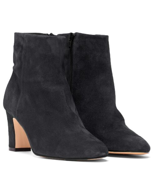 Bottines Marilo en suède noires - Talon 7 cm