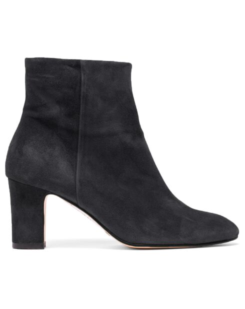 Bottines Marilo en suède noires - Talon 7 cm