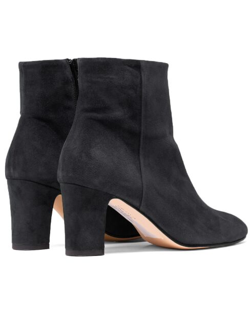 Bottines Marilo en suède noires - Talon 7 cm