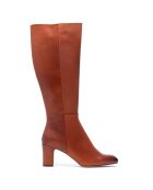 Arantxa bruine comfortabele leren laarzen - hak 6,5 cm