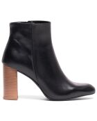Bottines Conchita en cuir coy noires - Talon 10 cm