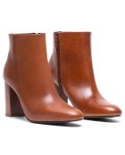 Bottines en Cuir Conchit cognac - Talon 7.5 cm