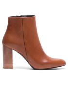 Bottines en Cuir Conchit cognac - Talon 7.5 cm