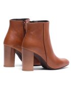 Bottines en Cuir Conchit cognac - Talon 7.5 cm