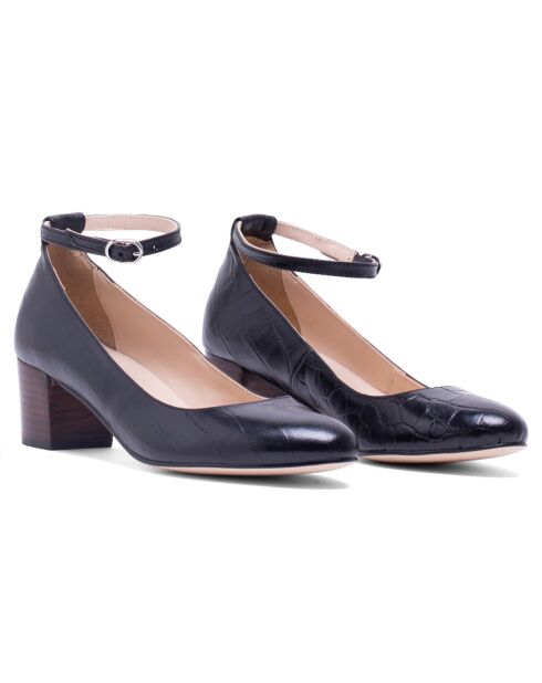 Neonati Valentina in pelle verniciata nera