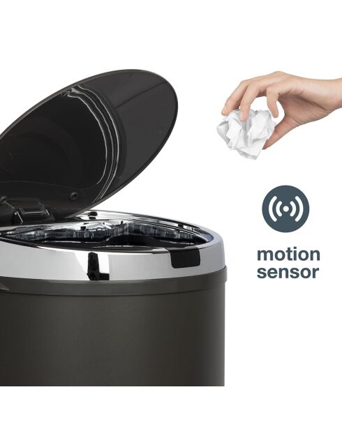 Poubelle automatique gris foncé - 42L