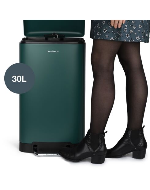 Poubelle à pédale vert canard - 30L
