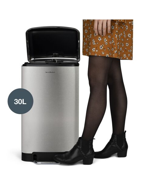 Poubelle à pédale inox - 30L