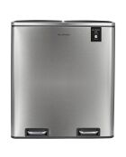 Poubelle de tri à pédale inox - 2x30L
