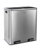Poubelle de tri à pédale inox - 2x30L