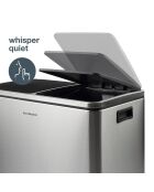 Poubelle de tri à pédale inox - 2x30L