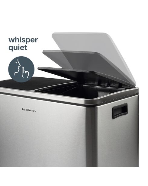 Poubelle de tri à pédale inox - 2x30L