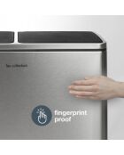 Poubelle de tri à pédale inox - 2x30L