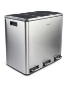 Poubelle de tri à pédale inox - 3x18L