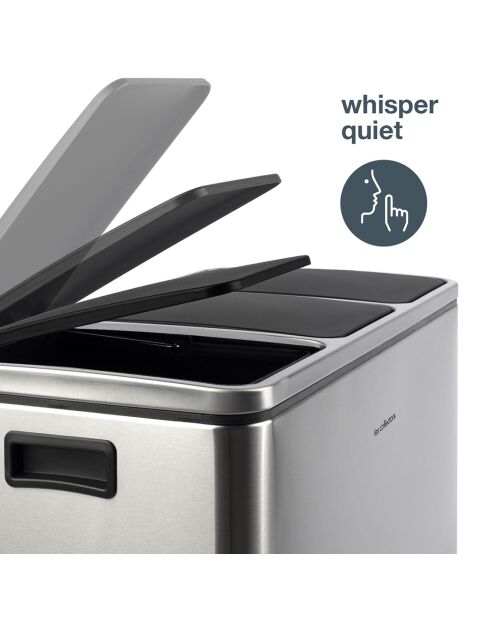 Poubelle de tri à pédale inox - 3x18L