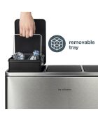 Poubelle de tri à pédale inox - 3x18L