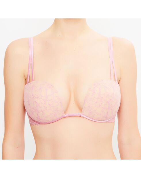 Soutien-gorge push-up amovible sans armatures Marble Mood rose/beige