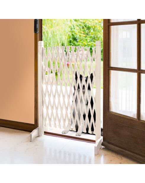 Barriere Extensible en plastique blanche - 35/220x87 cm