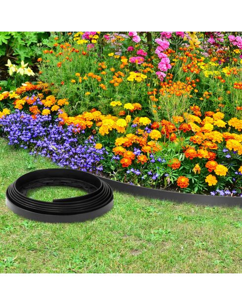 Bordo in plastica con picchetti neri - 10 m