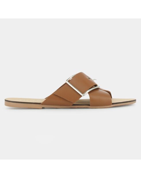 Mules en Cuir Jasmine cognac