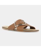 Mules en Cuir Jasmine cognac