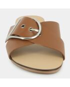 Mules en Cuir Jasmine cognac