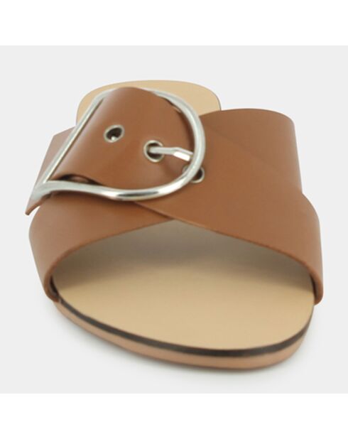 Mules en Cuir Jasmine cognac