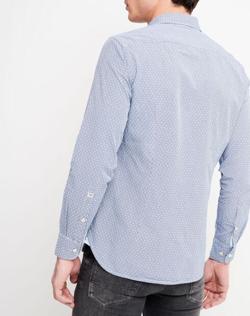 Chemise droite Monclova imprimée bleue