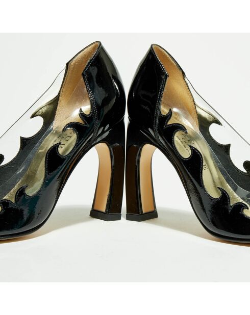 Escarpins en Cuir Vernis Liama noirs - Talon 9 cm