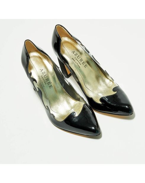 Escarpins en Cuir Vernis Liama noirs - Talon 9 cm