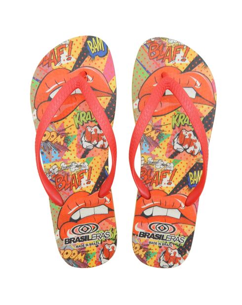 Tongs Printed Pop Art Lev rouges